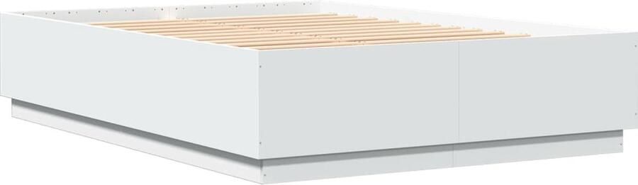 VidaXL -Bedframe-LED-massief-hout-wit-120x200-cm - Foto 2