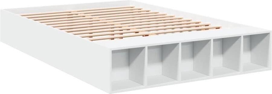 VidaXL -Bedframe-LED-massief-hout-wit-120x200-cm