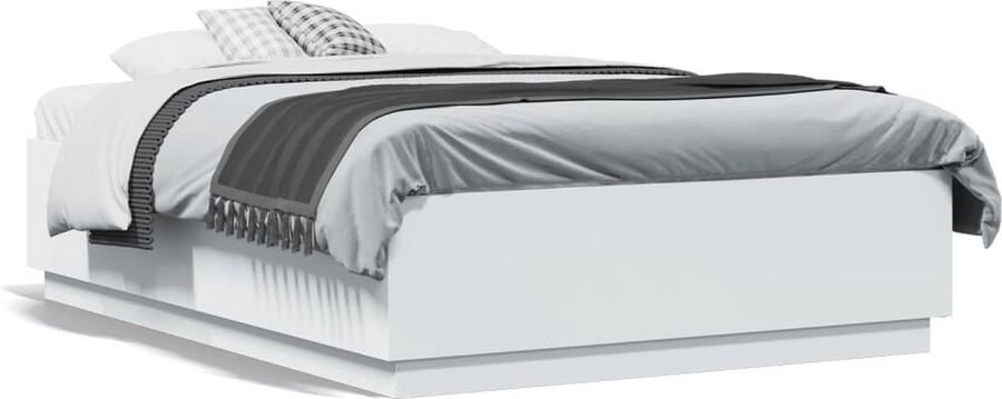 VidaXL -Bedframe-LED-massief-hout-wit-140x190-cm - Foto 6