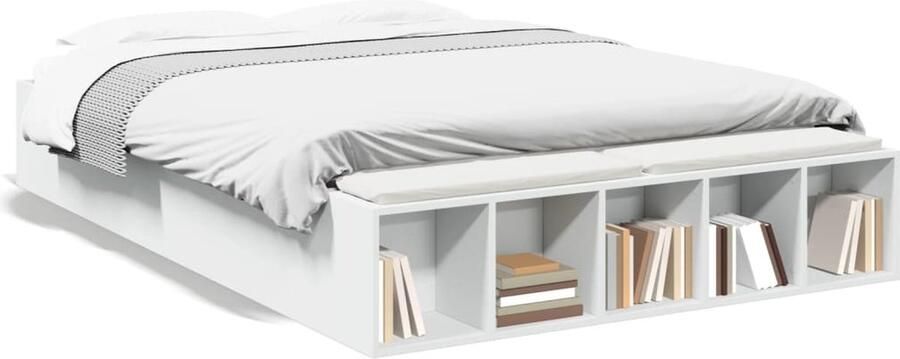 VidaXL -Bedframe-LED-massief-hout-wit-140x190-cm - Foto 5