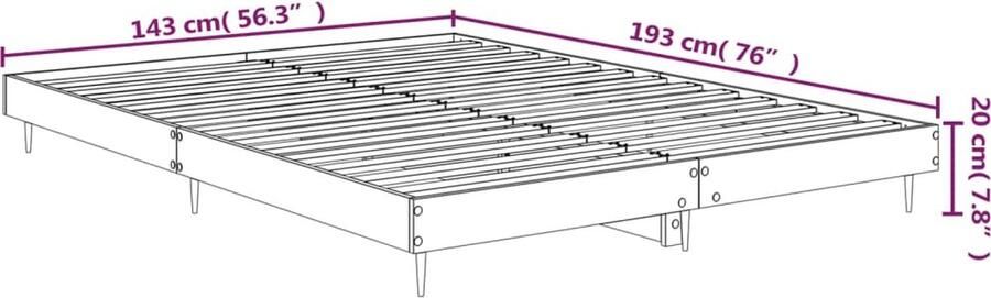 VidaXL -Bedframe-LED-massief-hout-wit-140x190-cm - Foto 4