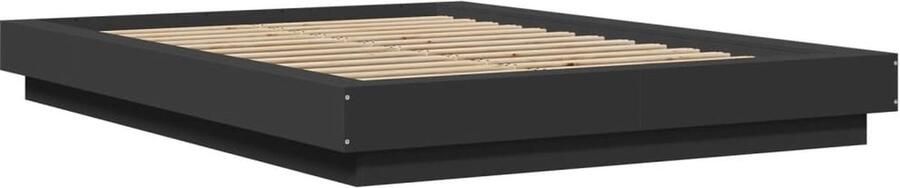 VidaXL -Bedframe-LED-massief-hout-zwart-140x190-cm - Foto 2