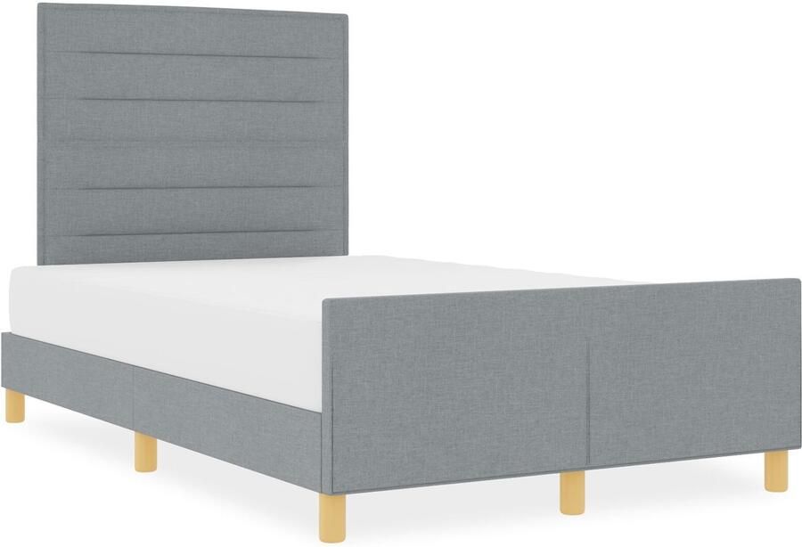 VidaXL Bed Frame Lichtgrijs Bewerkt hout 120 x 190 cm Bed Rechthoekig - Foto 2
