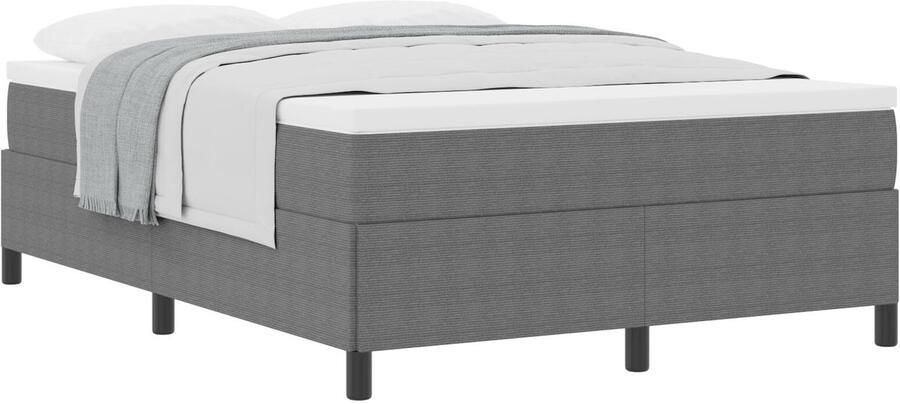 VidaXL Bedframe Lichtgrijs Stof 140 x 200 x 35 cm Bedframe Rechthoekig - Foto 2