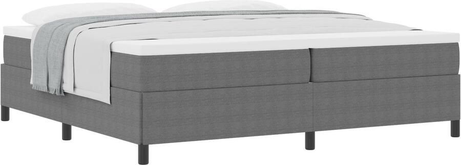 VidaXL Bedframe Lichtgrijs 200 x 200 cm Katoenen stof - Foto 3