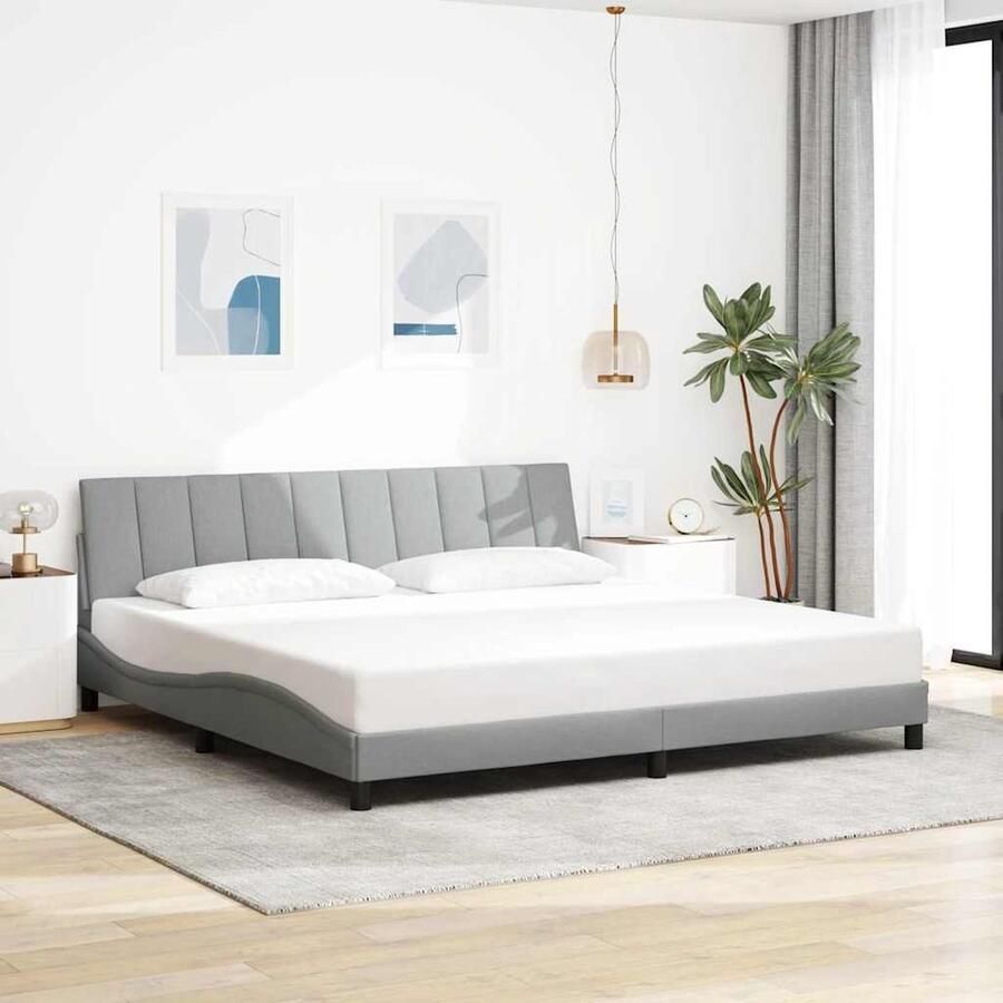 VidaXL Bedframe Lichtgrijs 200x200 cm Modern Design