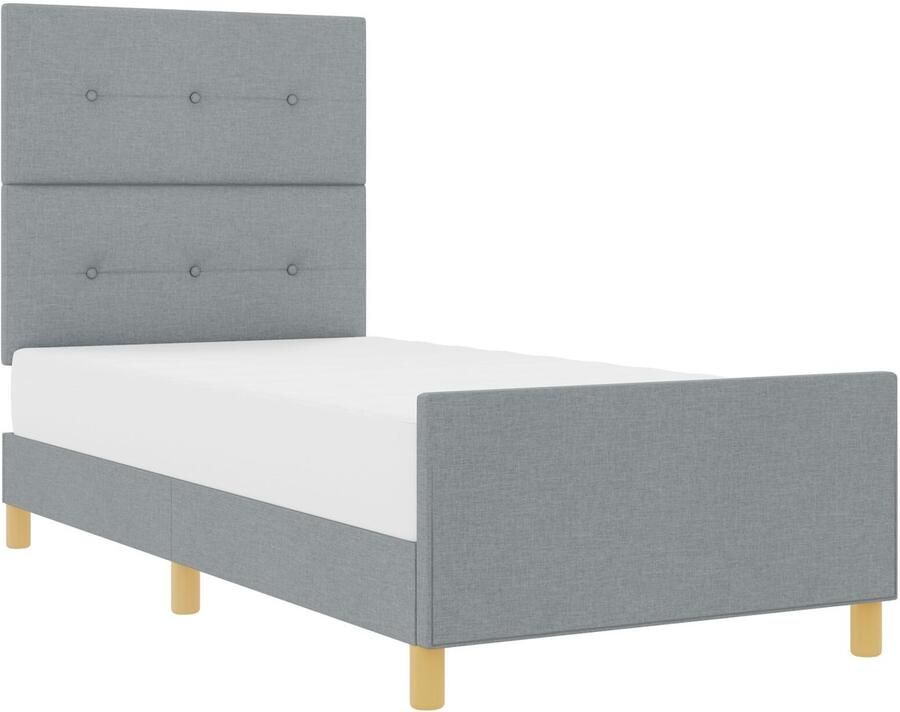 VidaXL Bedframe zonder Matras Donkergrijs 120x190 cm Stof Set van 2