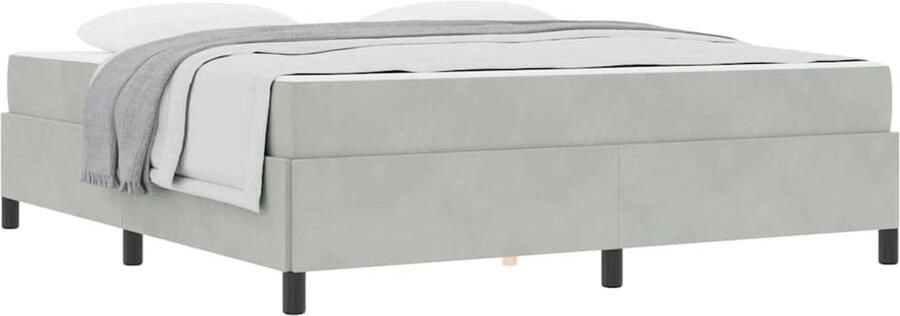 VidaXL Bedframe Anders Wit en Lichtgrijs 180 x 200 cm Fluweel