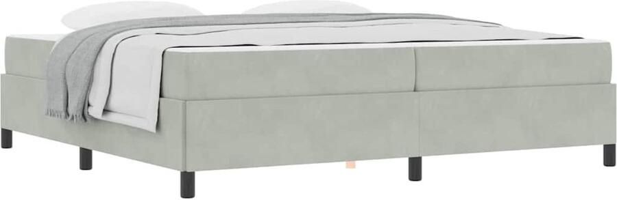VidaXL Bedframe Anders Wit en Lichtgrijs 200 x 200 cm Fluweel