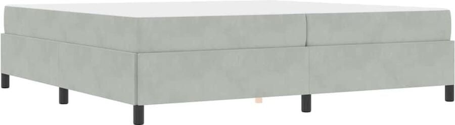 VidaXL Bedframe Anders Wit en Lichtgrijs 200 x 200 cm Fluweel - Foto 2