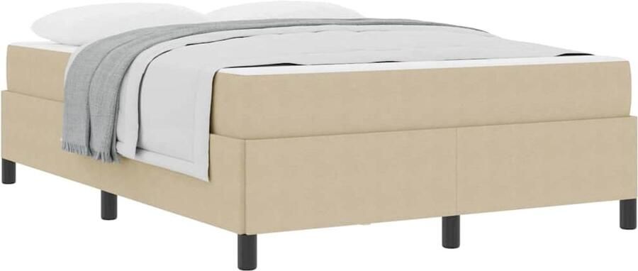 VidaXL Bedframe Anders Lichtgroen Grijs 160 x 200 cm Katoenen stof