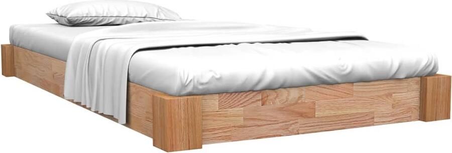 VidaXL Bedframe Massief Eikenhout 90x200 cm Massief Eikenhouten Bed Frame Rustiek Bed Eiken Hout Bed Enkelpersoonlig Bed Bruine Bed Frame Vintage Bed Frame Slaap Kamer Meubels Bed Frames - Foto 2
