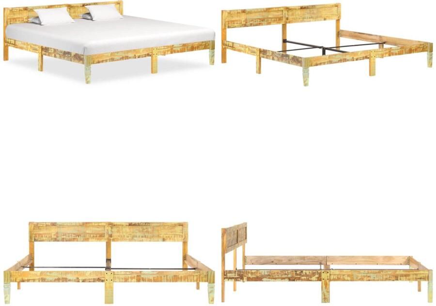 VidaXL Bedframe massief gerecycled hout 200x200 cm Bedframe Bed Frame Bed Frames