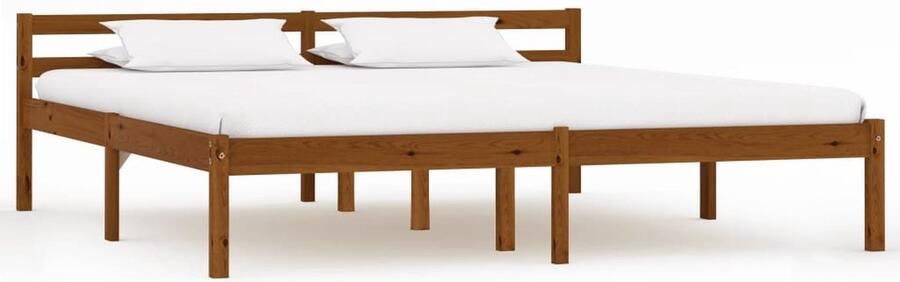 VidaXL Bedframe Massief Grenen 160x200 cm Honingbruin Massief Houten Bedframe Honingbruin Bedframe Tweepersoons Bed Frame Slaapkamersdecoratie Houten Meubels Bedframe - Foto 2