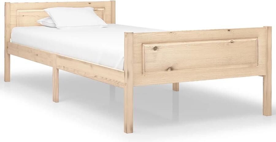 VidaXL Bedframe Massief Grenenhout 100x200 cm Houten Bed Frame Massief Grenenhout Bed Tweepersoons Bed Voor Volwassenen Modern Bed Stijlvol Bed Stabiel Bed Duurzaam Bed Comfortabel Bed Bruine Bed Frame - Foto 3