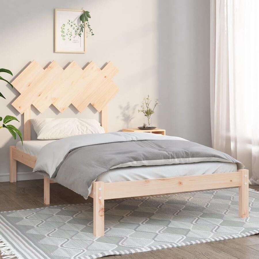 VidaXL Bedframe Massief Grenenhout 100x200 cm Houten Bed Frame Massief Grenenhout Tweepersoons Bed Bedframe Kopen Modern Bed Comfort Bed - Foto 2
