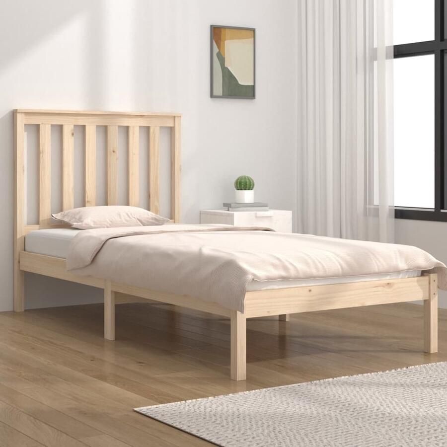 VidaXL Bedframe massief grenenhout 100x200 cm Houten Bedframe Grenenhout Bedframe Massief Hout Bed King Size Bed Tweepersoons Bed Hoofdbord Boxspring Bed Slaapcomfort - Foto 2