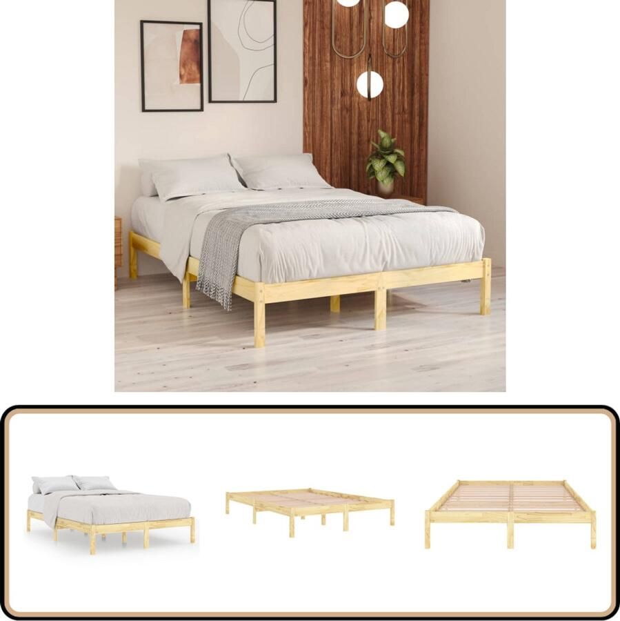 The Living Store Houten Bedframe Massief Grenenhout 120 x 190 cm Onbehandeld Massief Houten Bed Frame Houten Bed Frame 120x190 Grenenhout Bed Kopen