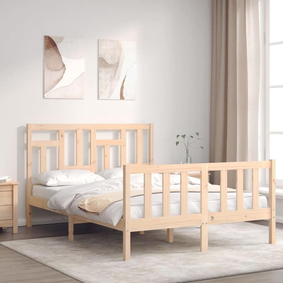 VidaXL Bedframe Massief Hout 120x190 cm Massief Houten Bed Grenenhouten Bed Slaapcomfort Tweepersoonsbed Boxspring Bed Bedframe Bedroom Furniture - Foto 2