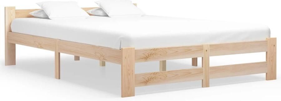 VidaXL Bedframe Massief Grenenhout 120x200 cm Massief Houten Bed Frame Grenen Hout Bed Bruine Bed Frame Tweepersoons Bed Boxspring Bed Slaap Kamer Meubels King Size Bed Queen Size Bed Luxe Bed Frame - Foto 2