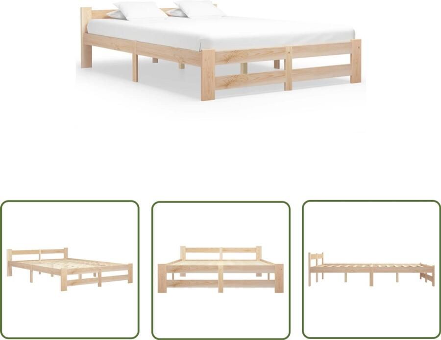 VidaXL Bedframe Massief Grenenhout 120x200 cm Massief Houten Bed Frame Grenen Hout Bed Bruine Bed Frame Tweepersoons Bed Boxspring Bed Slaap Kamer Meubels King Size Bed Queen Size Bed Luxe Bed Frame