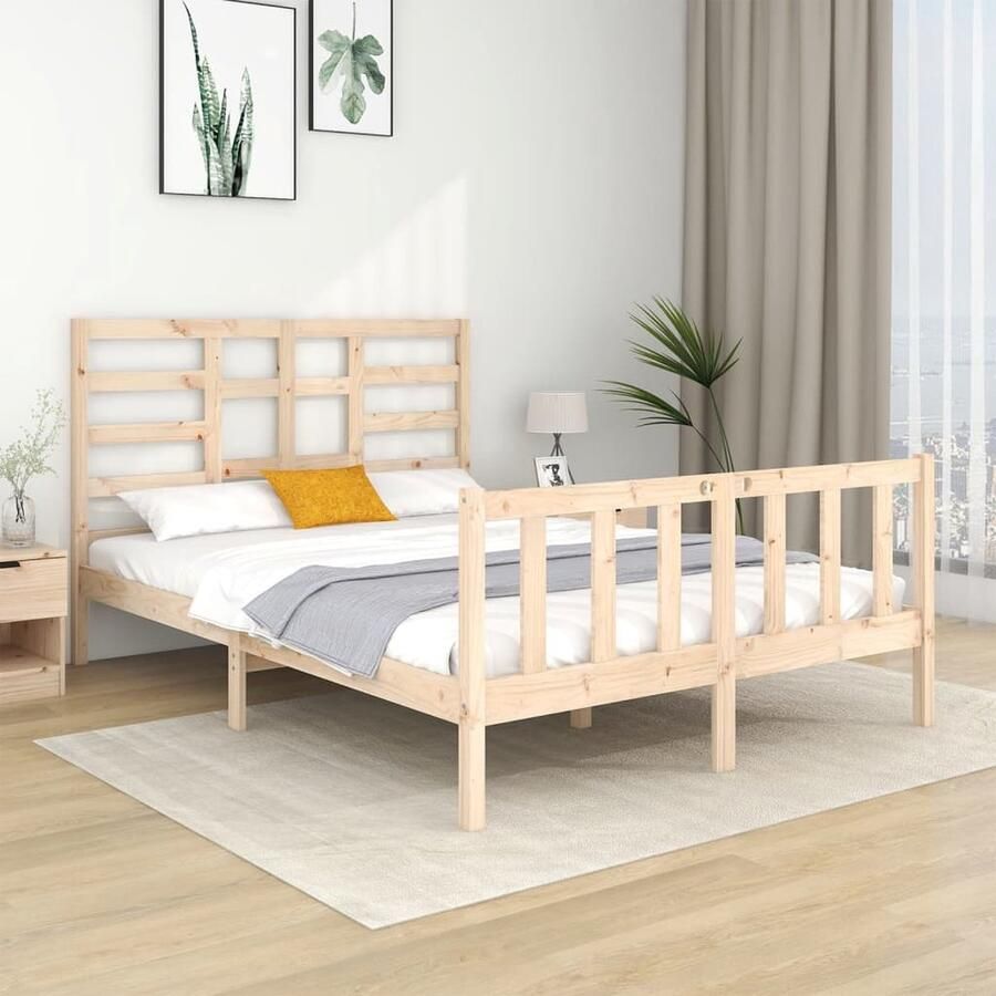 VidaXL Bedframe Massief Grenenhout 140x190 cm - Foto 4