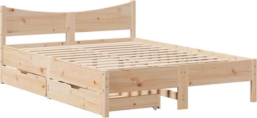 VidaXL Bedframe Massief Grenenhout 140x190 cm