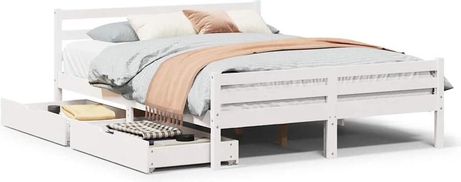 VidaXL Bedframe Massief Grenenhout 140x200 cm