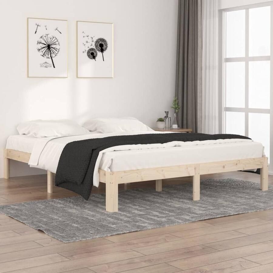VidaXL Bedframe Massief Grenenhout 160x200 cm Modern Bedframe Houten Bed Grenenhout Bed King Size Bed Tweepersoonsbed Slaapcomfort Bedroom Furniture - Foto 2