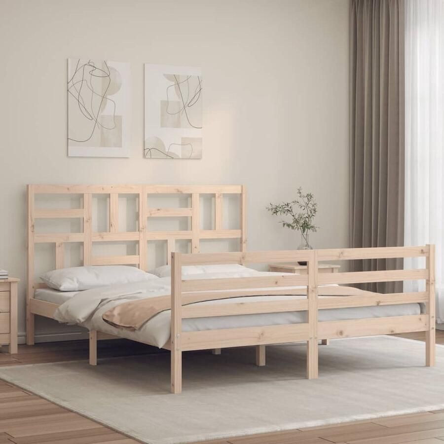 VidaXL Bedframe Massief Grenenhout 160x200 cm