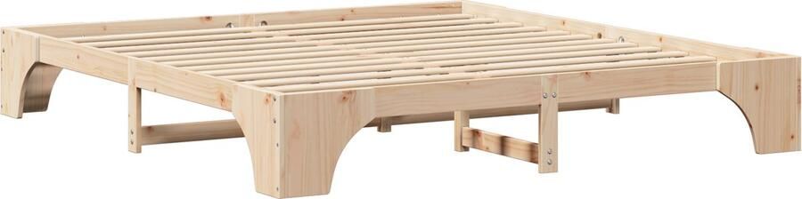 VidaXL Bedframe Natuurlijk Massief Grenenhout 180 x 200 cm Eenvoudig