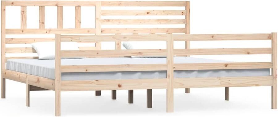 VidaXL Bedframe Massief Grenenhout 180x200 cm Massief Grenenhout Bedframe Super King Bed Bedstede Boxspring Bed Slaapcomfort Kamerdecoratie Landelijke Stijl - Foto 2
