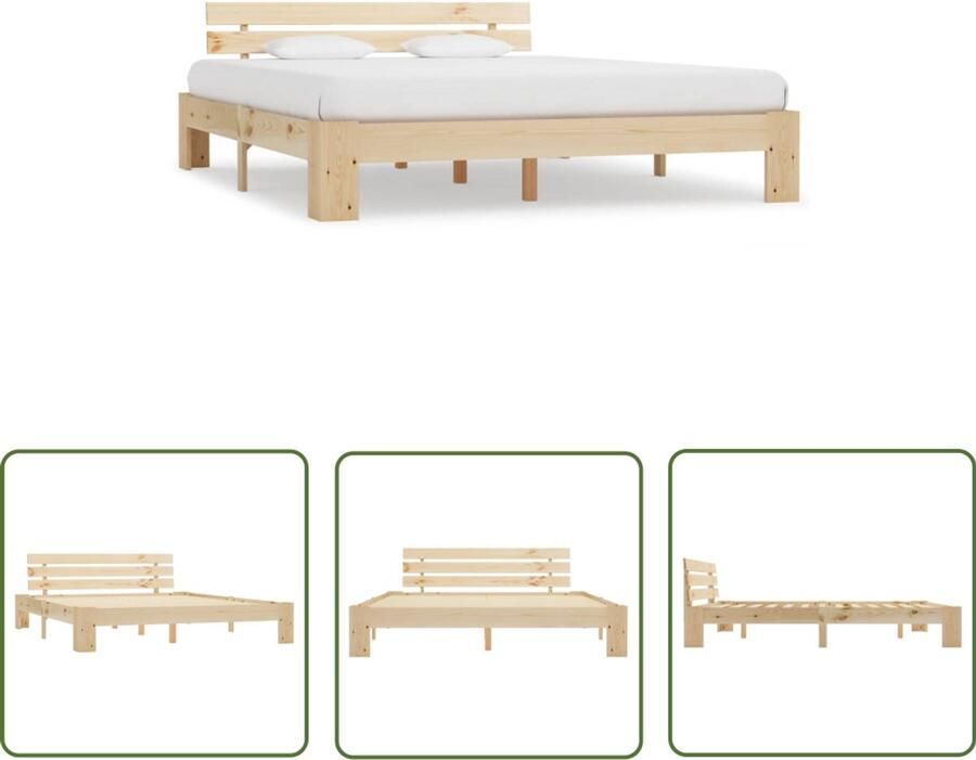 VidaXL Bedframe Massief Grenenhout 180x200 cm Massief Hout Bed Grenenhout Bed Natuurbruin Bed Tweepersoons Bed Boxspring Bed Modern Bed Landelijk Bed