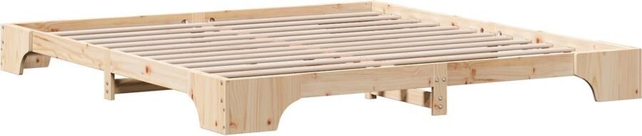 VidaXL Bedframe Natuurlijk Massief grenenhout 180 x 200 cm Duurzaam - Foto 2