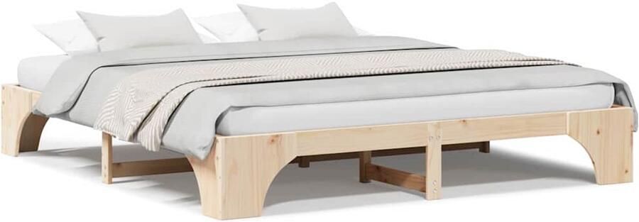 VidaXL Bedframe Massief grenenhout 200 x 200 cm Massief grenenhout