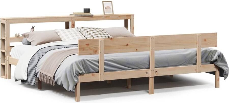 VidaXL Bedframe Massief Grenenhout 200x200 cm