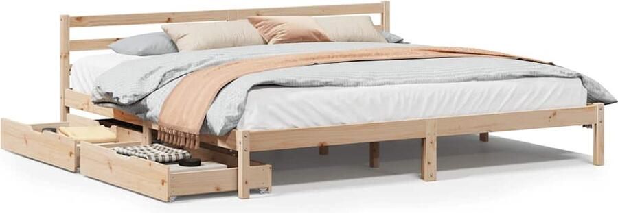 VidaXL Bedframe massief grenenhout 200x200 cm