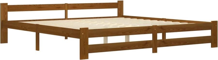 VidaXL Bedframe Massief Grenenhout 200x200 cm Scandinavisch Bed Frame Houten Bed Frame Grenenhout Bed Frame Tweepersoons Bed Frame Honingbruin Bed Frame Bed Frame Met Hoofdbord Design Bed Frame Modern Bed Frame - Foto 2
