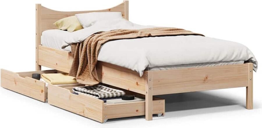 VidaXL Bedframe Massief Grenenhout 75x190 cm