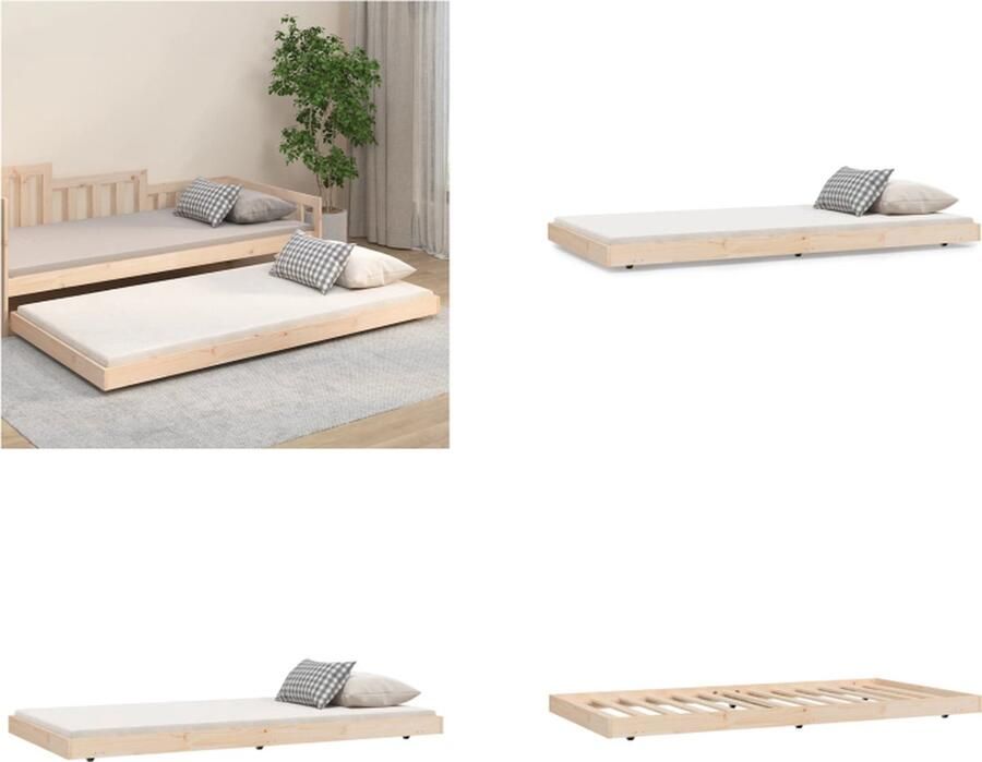 VidaXL Bedframe zonder matras massief grenenhout 80x200 cm Bedframe Bedframes Eenpersoonsbed Bed - Foto 2