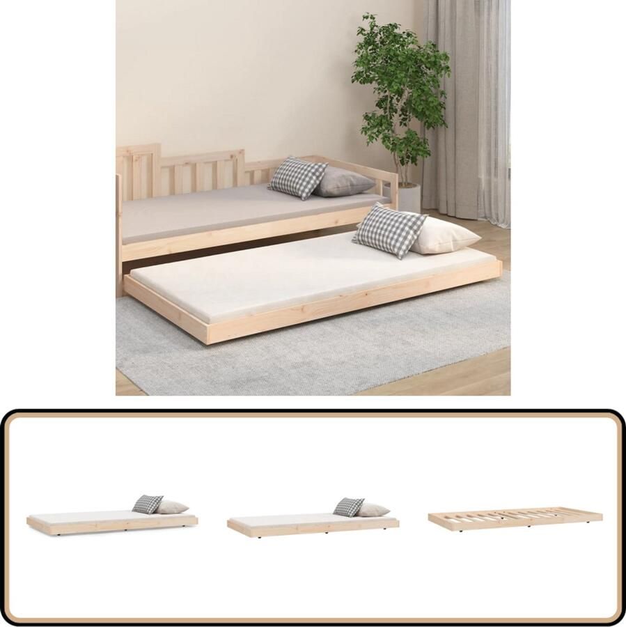 VidaXL Bedframe Massief Grenenhout 100x200 cm Houten Bedframe Massief Hout Bed Grenenhout Bed Tweepersoons Bed Bedframe 100x200 Rustic Bed