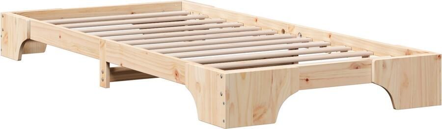 VidaXL Bedframe Massief grenenhout 207 x 97 x 17 cm Massief grenenhout