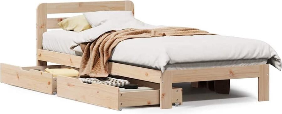 VidaXL Bedframe Massief Grenenhout 90x200 cm