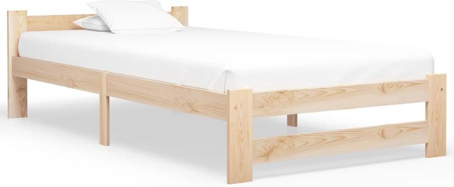 VidaXL Bedframe Massief Grenenhout 90x200 cm Massief Houten Bed Frame Grenenhouten Bed Enkelpersoonlig Bed Bruine Bed Frame Bed Frame 90x200 Slaapkamerstijl Elegant Bed Frame Comfortabel Bed Frame - Foto 2