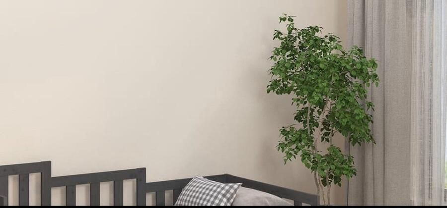 VidaXL Bedframe Massief Grenenhout Grijs 100x200 cm Houten Bedframe Grijs Grenenhout Bedframe Tweepersoons Bed Boxspring Bed Stapelbare Bedden - Foto 2