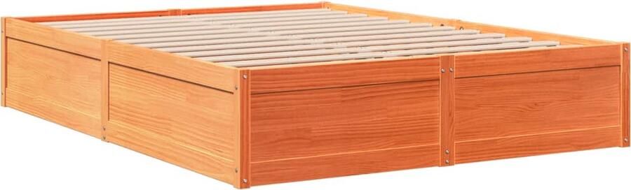 VidaXL Bed met matras massief grenenhout wasbruin 140x190 cm - Foto 2