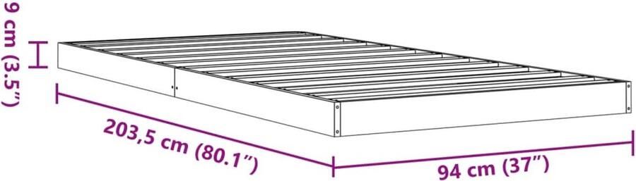 VidaXL -Bedframe-massief-grenenhout-wasbruin-90x200-cm - Foto 2