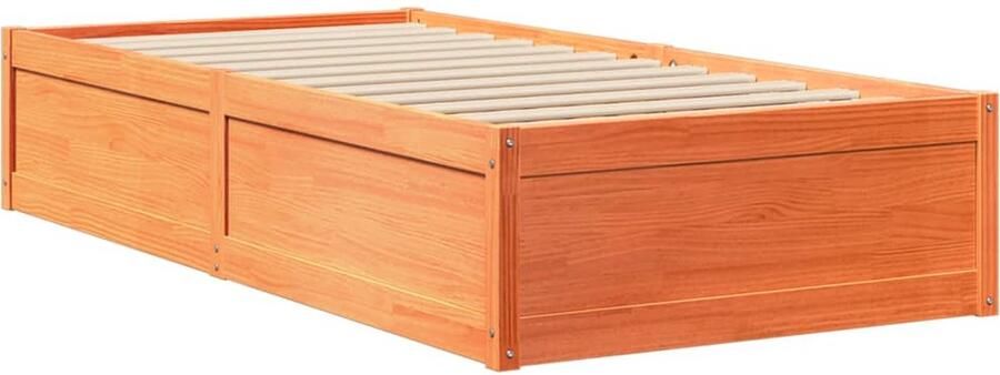 VidaXL Bedframe zonder matras massief grenenhout wasbruin 90x200 cm - Foto 3