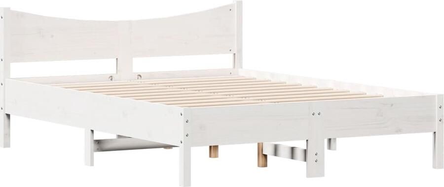 VidaXL Bedframe zonder matras massief grenenhout wit 120x190 cm - Foto 4