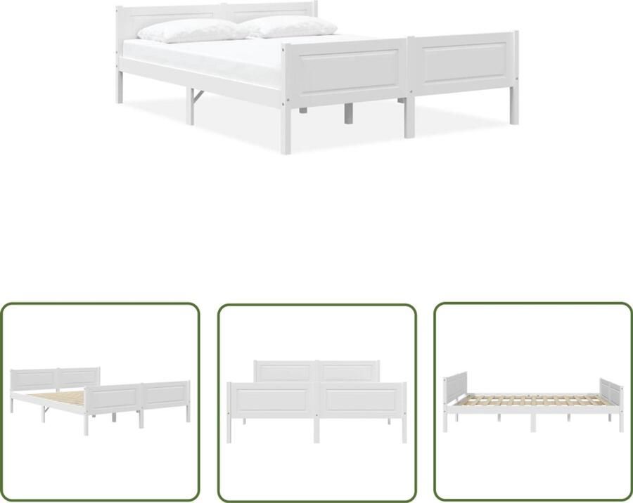 VidaXL Bedframe Massief Grenenhout Wit 140x200 cm Houten Bed Frame Modern Bed Frame Tweepersoons Bed Witte Bed Frame Grenenhout Bed Frame Bed Frame Montage Bed Frame Kopen Slaapkamers Meubels Bedroom Furniture